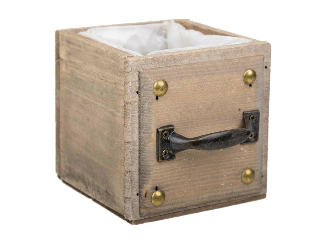 Vente Unique Coffret En Bois Marron 14x14x12h Cm