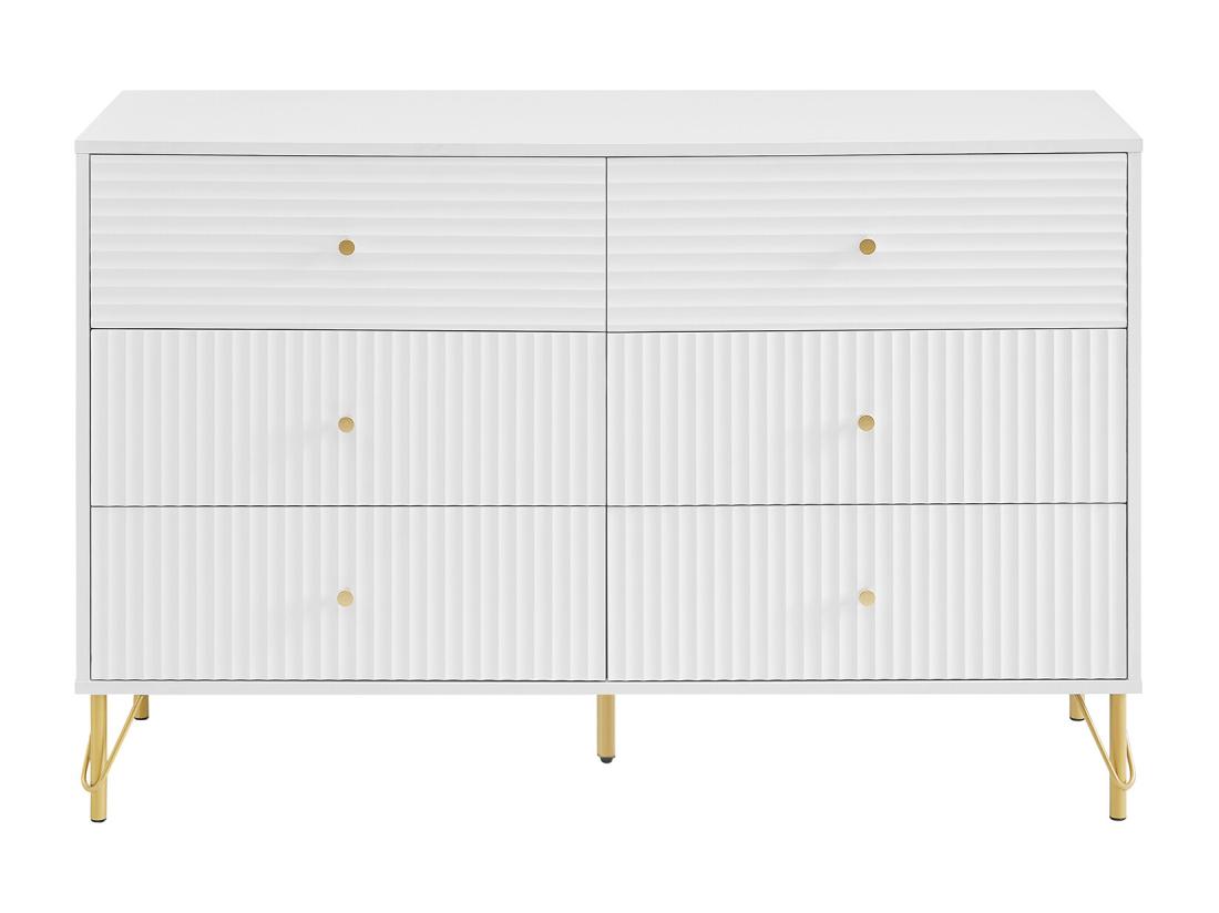 Vente Unique Commode 6 Tiroirs - Blanc - LUREO