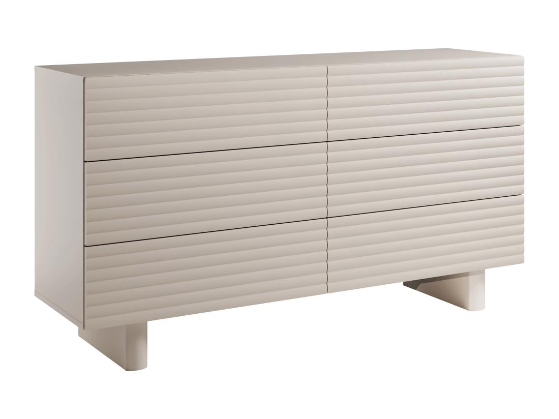 Vente Unique Commode 6 Tiroirs - MDF - Beige - LUDIMA