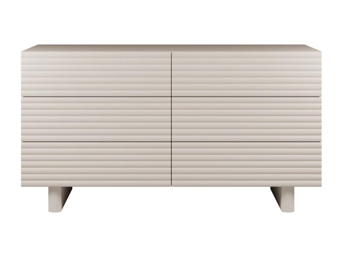 Vente Unique Commode 6 Tiroirs - MDF - Beige - LUDIMA