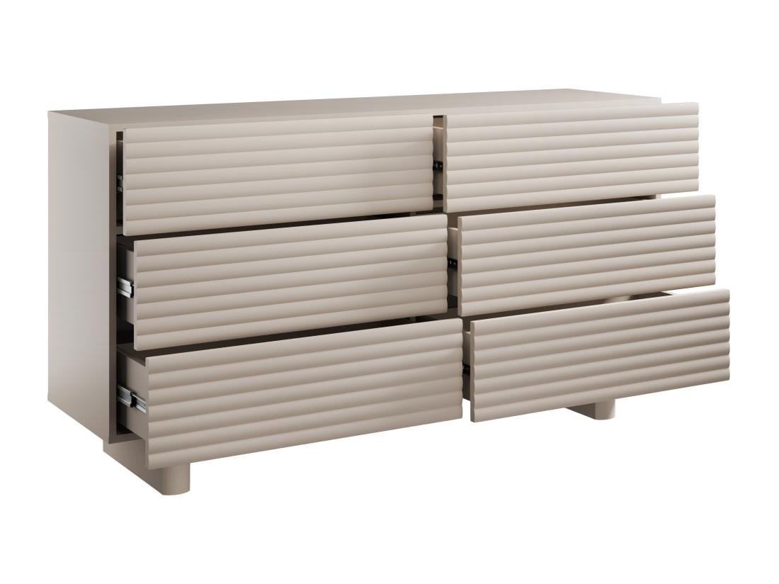 Vente Unique Commode 6 Tiroirs - MDF - Beige - LUDIMA