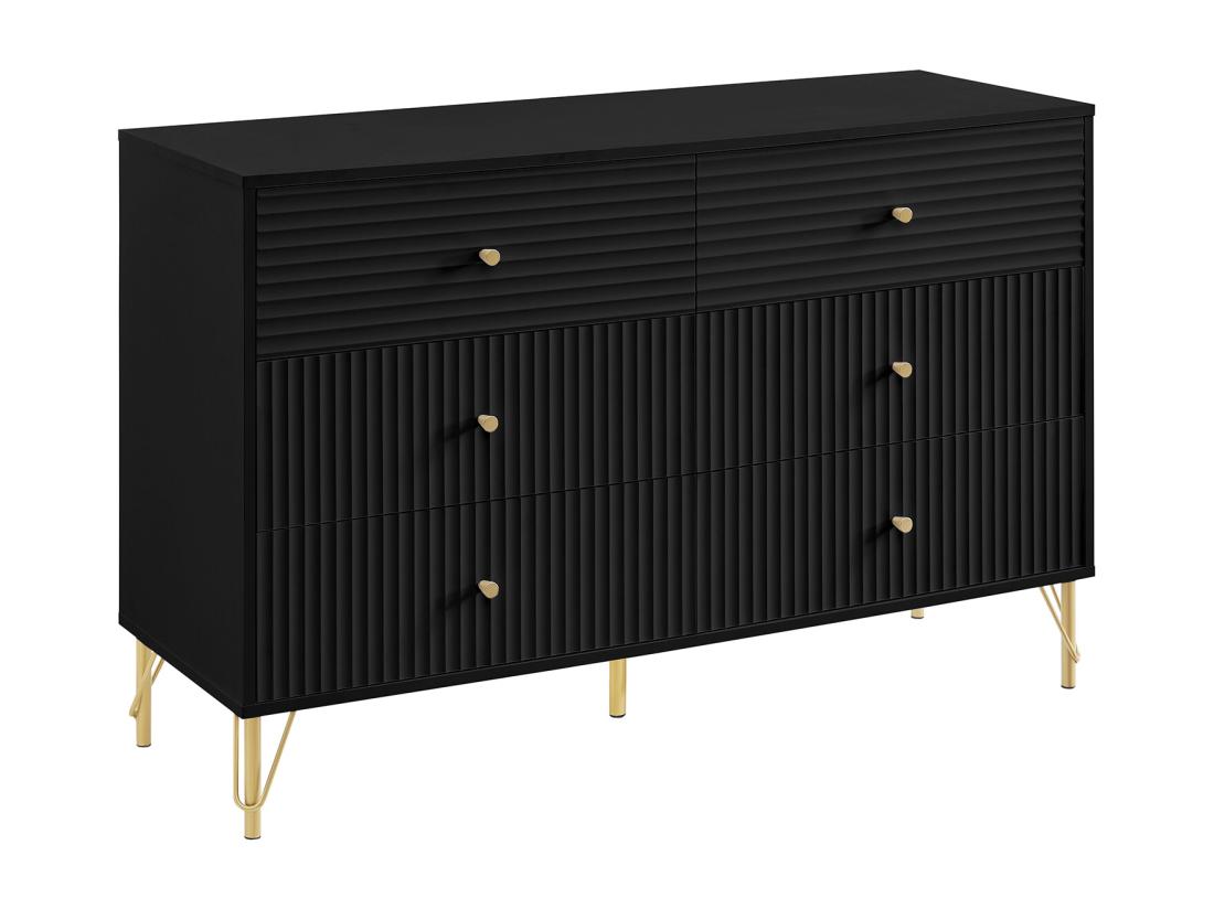 Vente Unique Commode 6 Tiroirs - Noir - LUREO