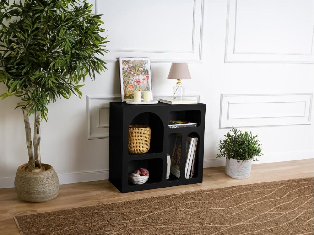 vente unique Console avec 5 niches - Noir - LUELA