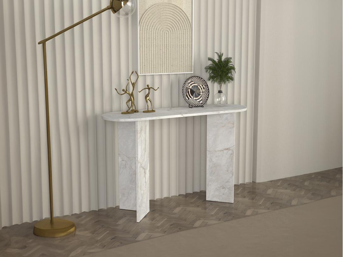 vente unique Console - Effet marbre blanc - TOPANIA