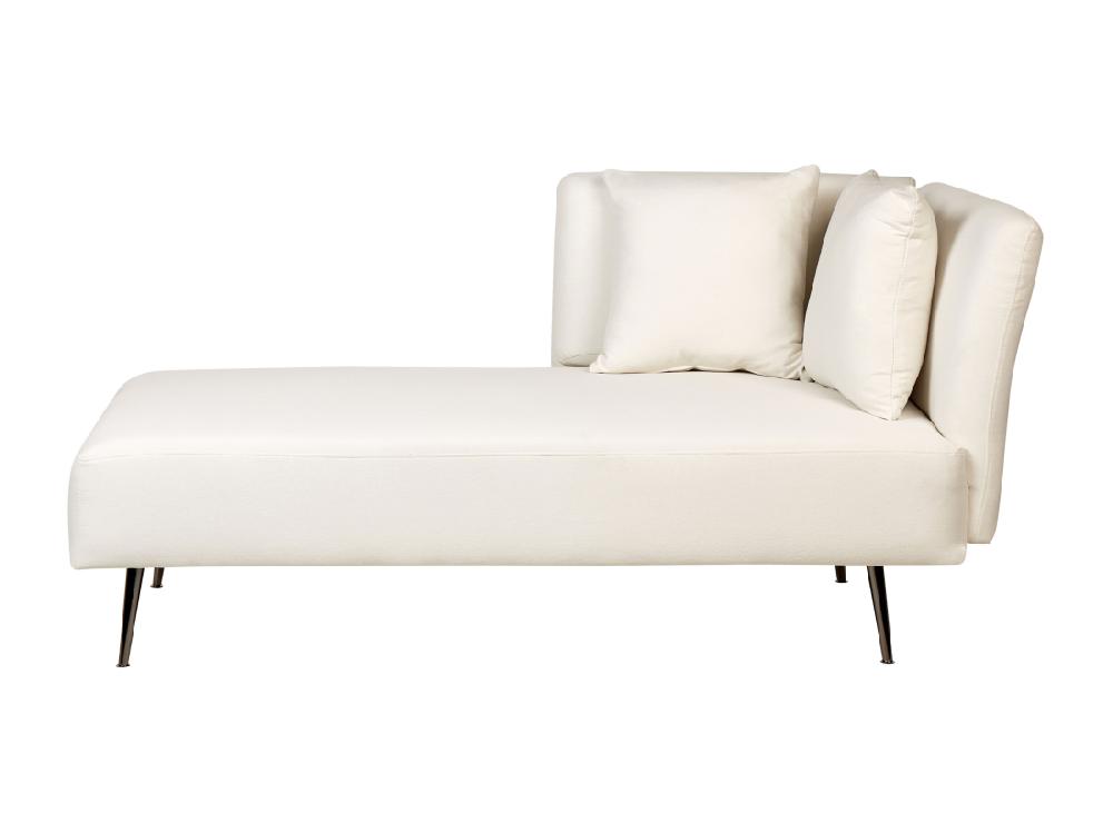 Vente Unique Divan Côté Droit En Tissu Blanc RIOM