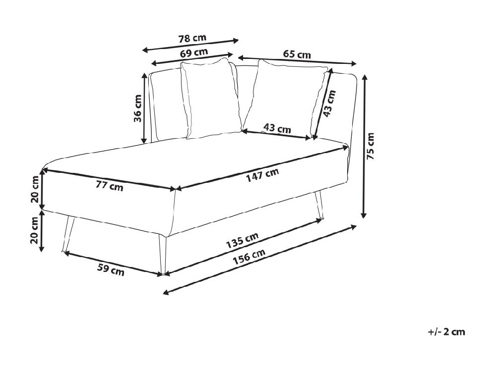 Vente Unique Divan Côté Droit En Tissu Blanc RIOM