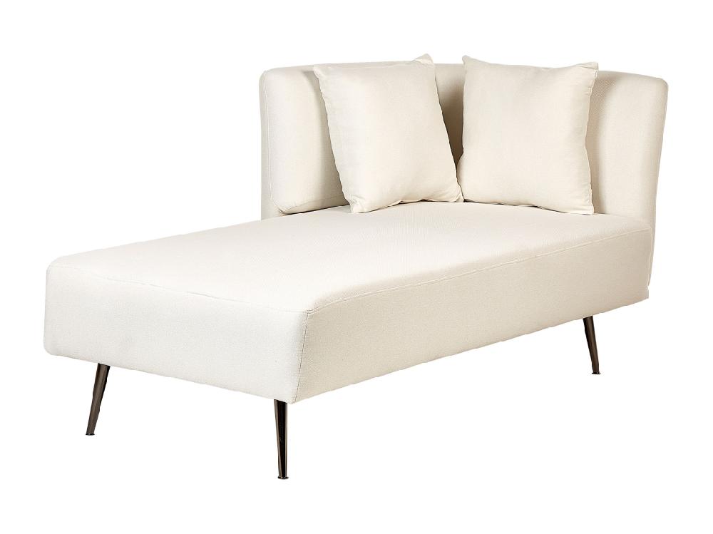 Vente Unique Divan Côté Droit En Tissu Blanc RIOM