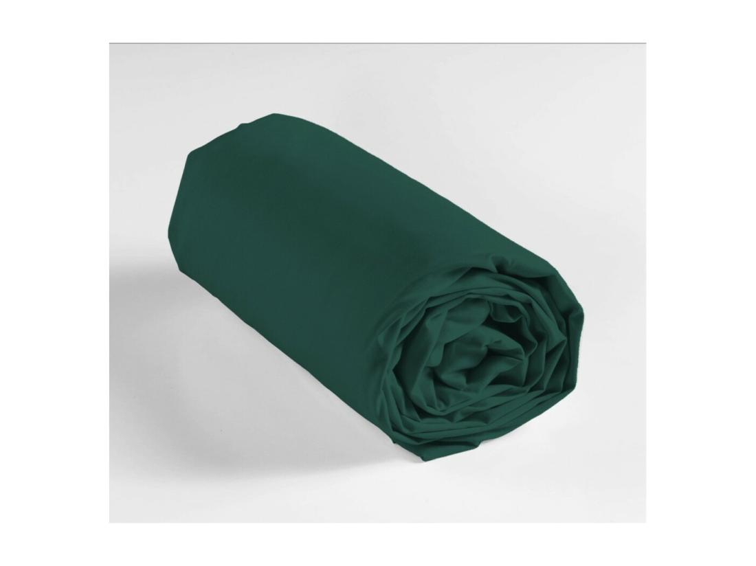 Vente Unique Drap Housse "Lina" 140x190cm Emeraude