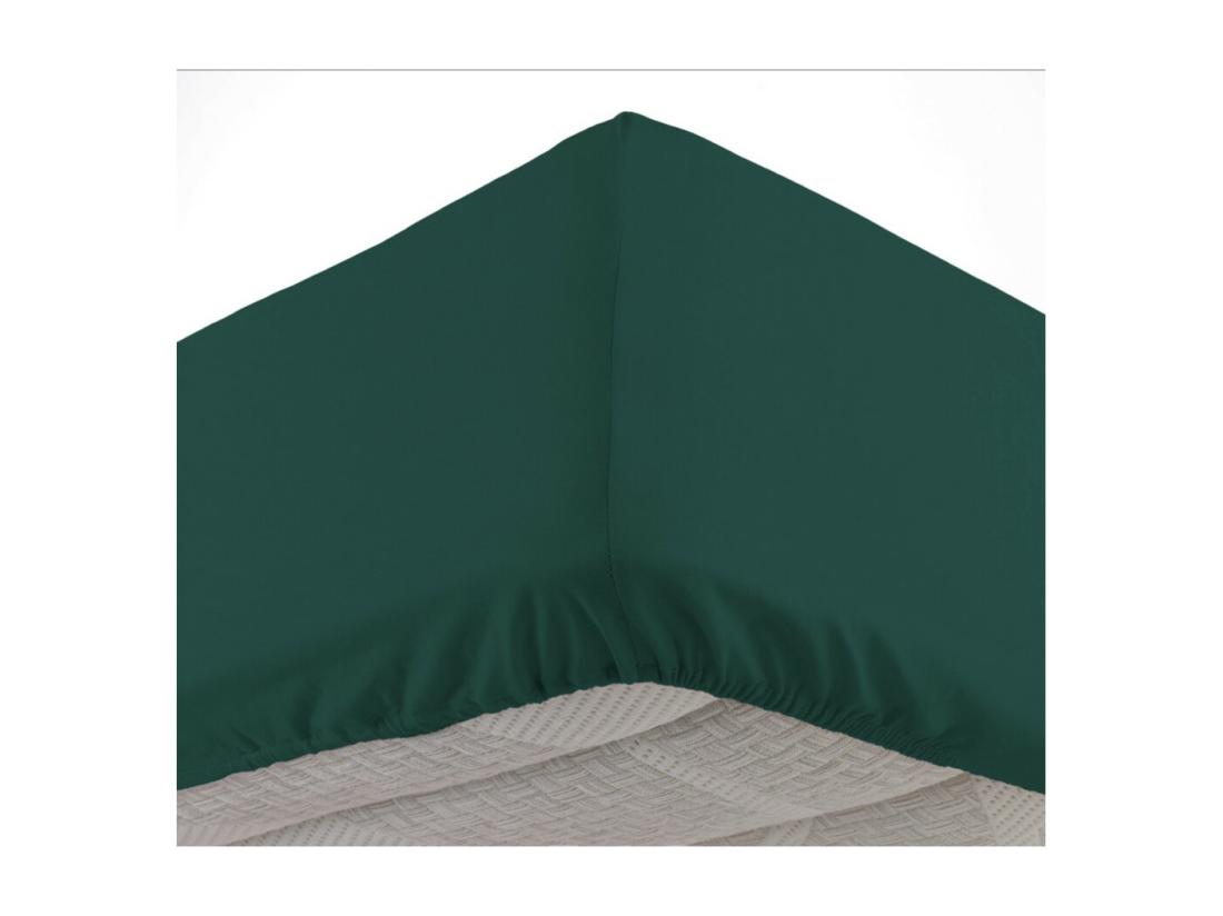 Vente Unique Drap Housse "Lina" 140x190cm Emeraude