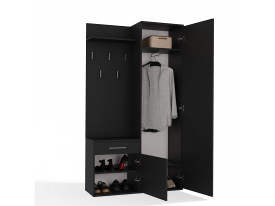 Vente Unique DUO ARMOIRE DUO NOIR MAT