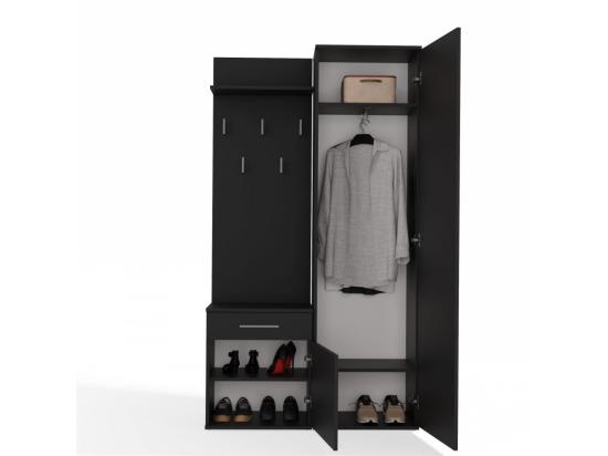 Vente Unique DUO ARMOIRE DUO NOIR MAT