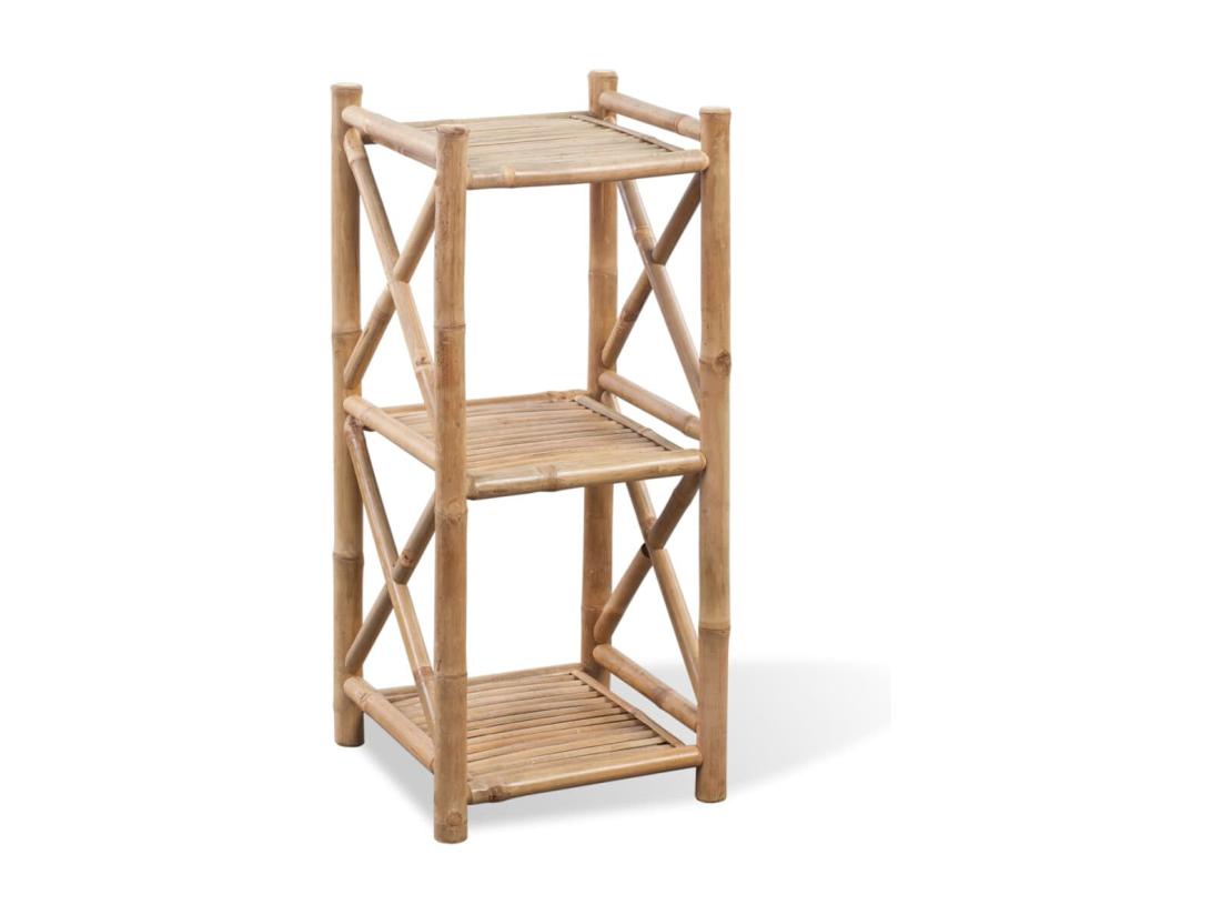 vente unique Étagère à 3 niveaux carré bambou