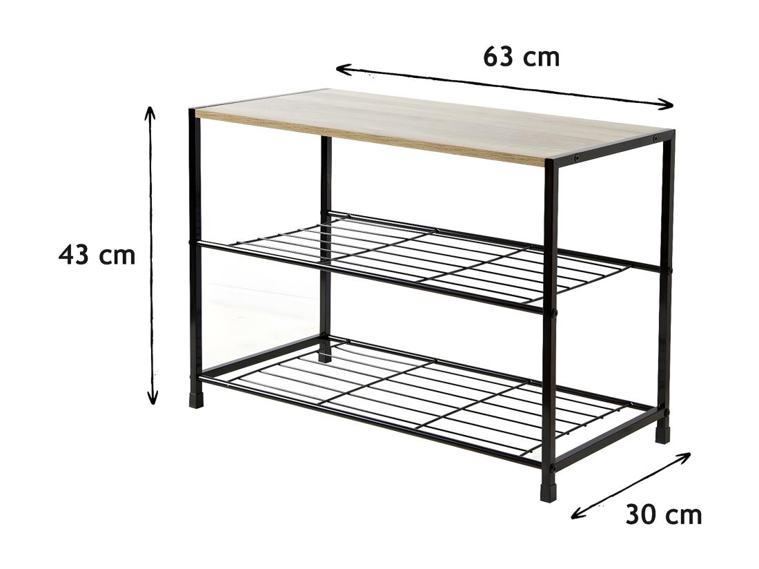 Vente Unique Étagère à Chaussures 3 Niveaux