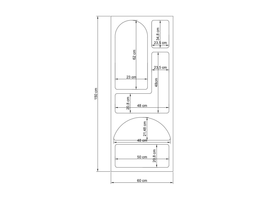 Vente Unique Etagère Avec 5 Niches - Noir - LUELA
