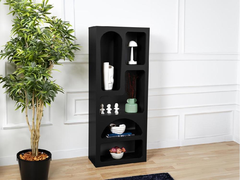 vente unique Etagère avec 5 niches - Noir - LUELA