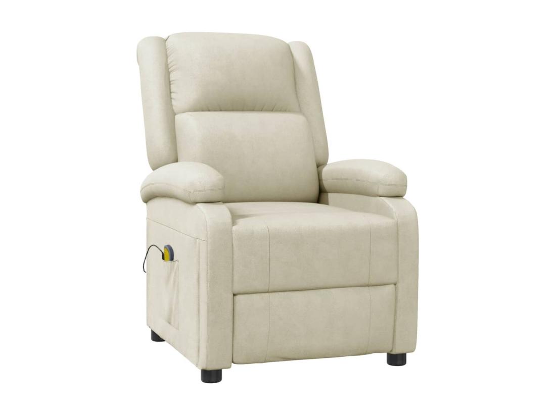 Vente Unique Fauteuil De Massage Crème Similicuir