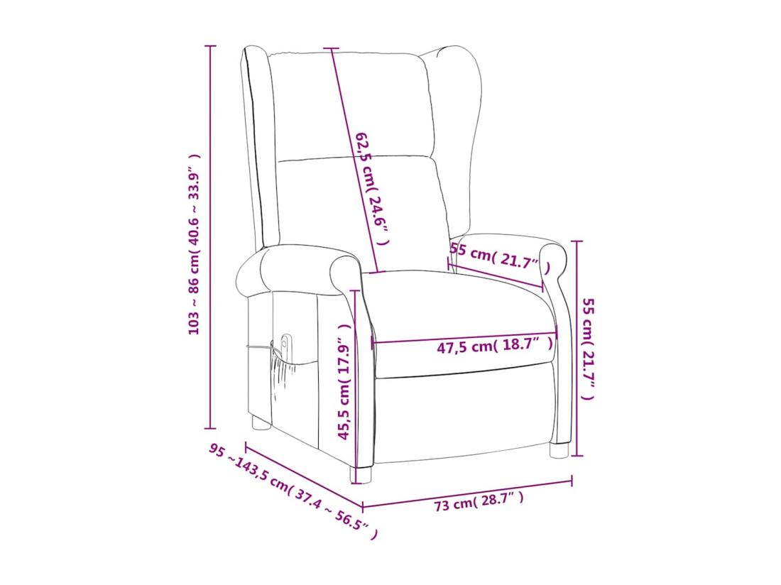 Vente Unique Fauteuil De Massage Gris Foncé Tissu