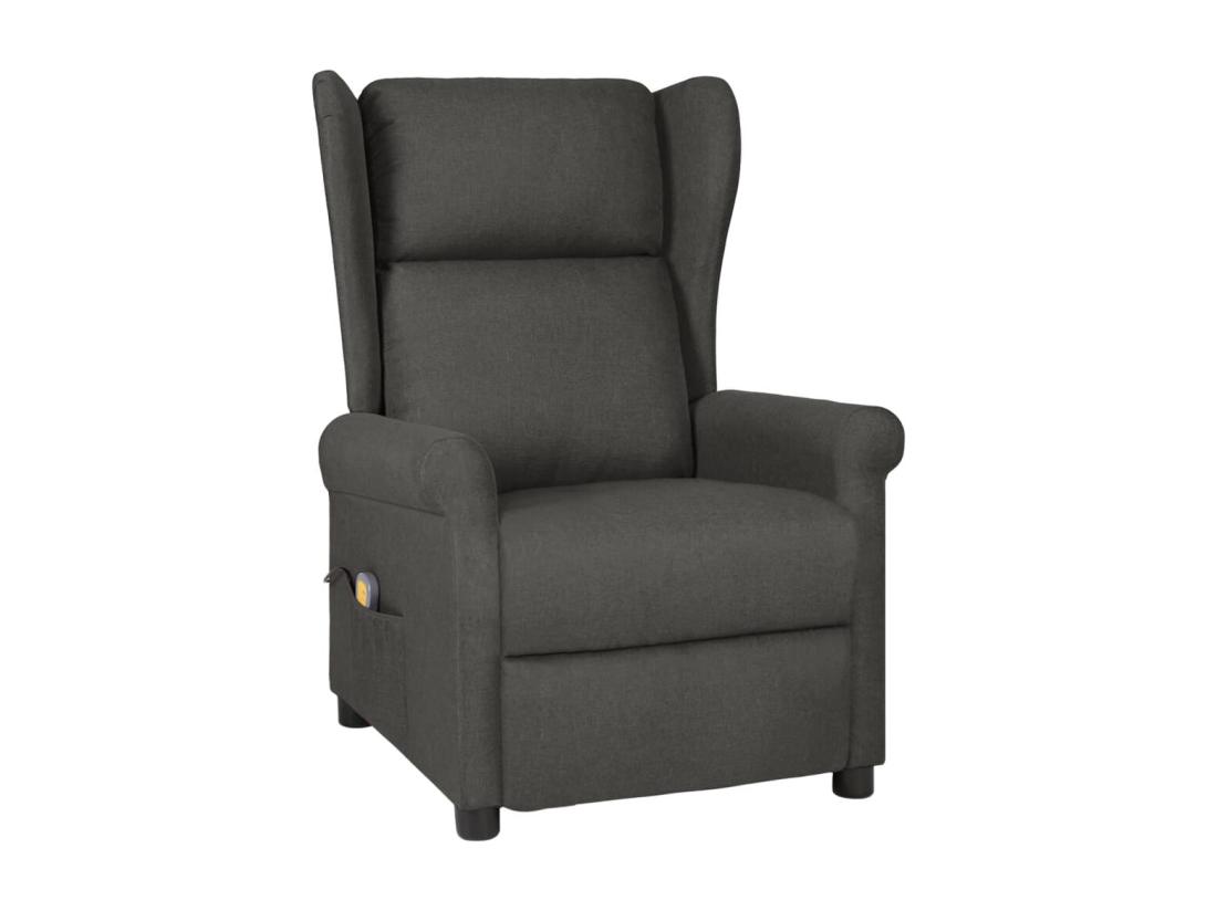 vente unique Fauteuil de massage Gris foncé Tissu
