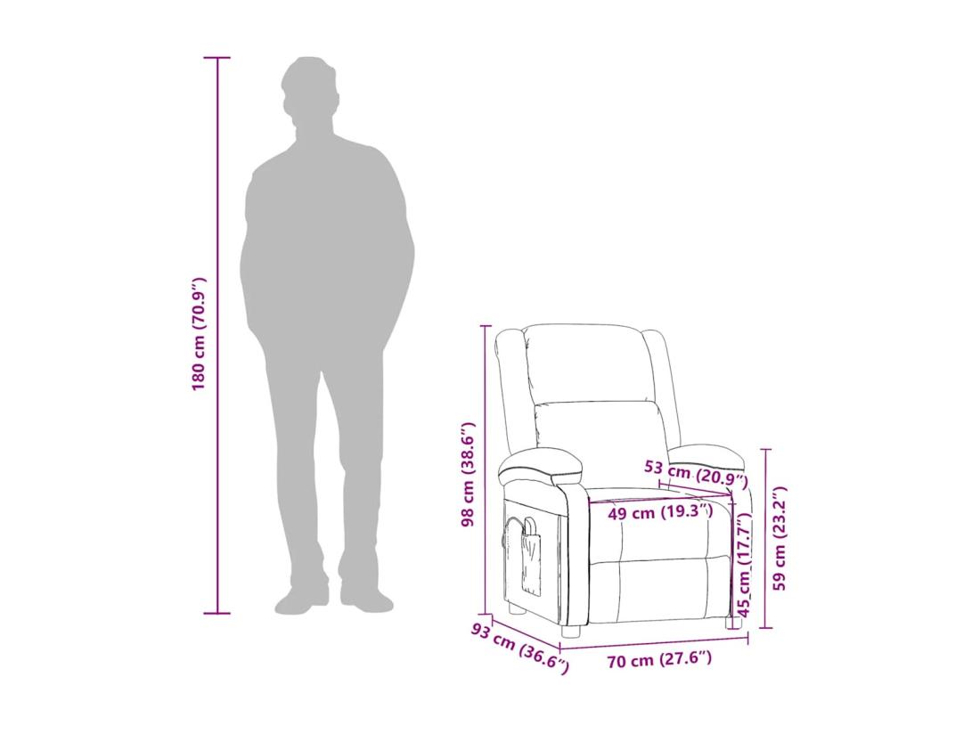 Vente Unique Fauteuil De Massage Noir Similicuir