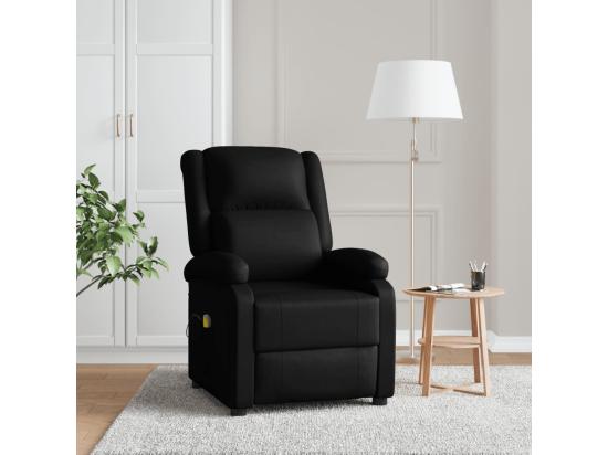 vente unique Fauteuil de massage Noir Similicuir