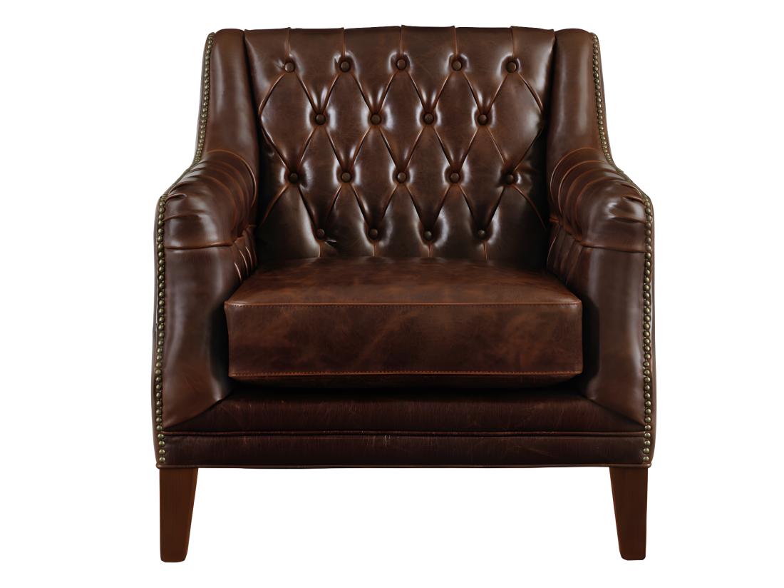 Vente Unique Fauteuil En Cuir COLBERT - Marron