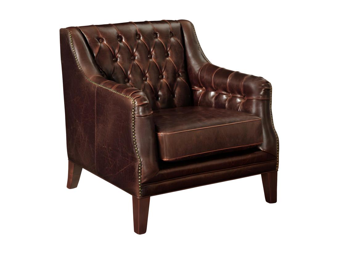 Vente Unique Fauteuil En Cuir COLBERT - Marron