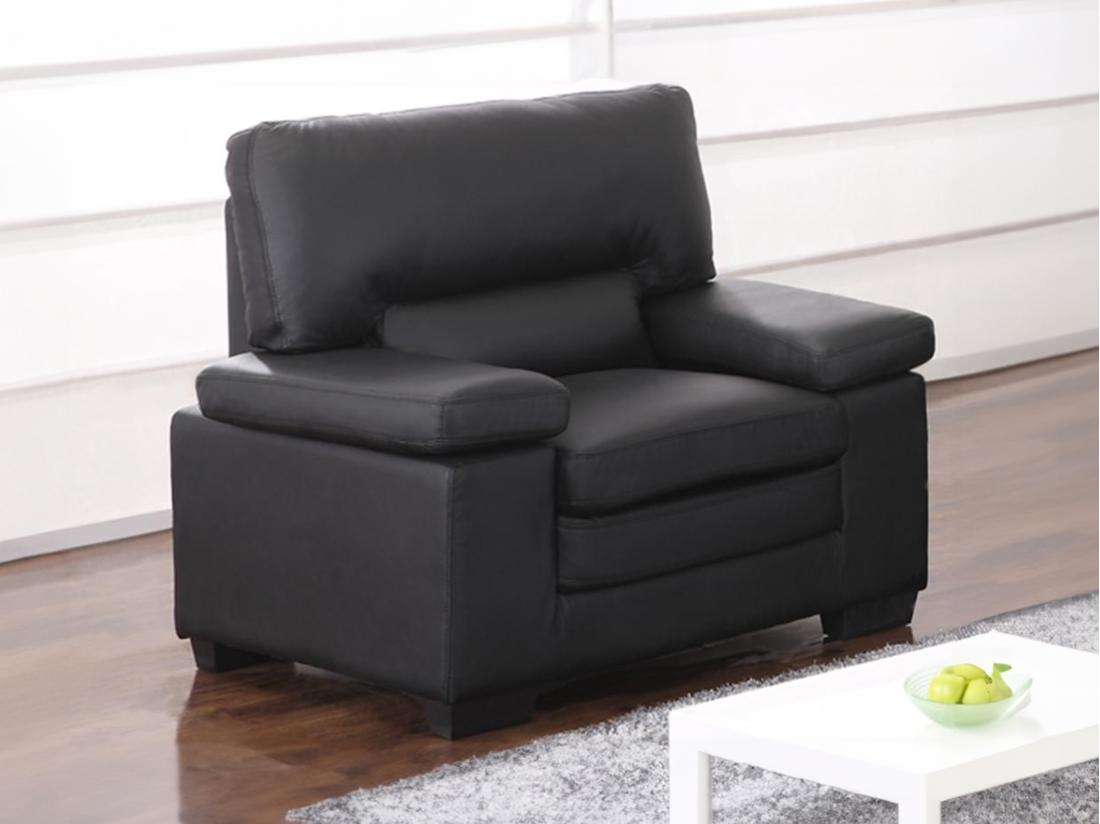 Vente Unique Fauteuil En Cuir De Buffle MIMAS - Noir