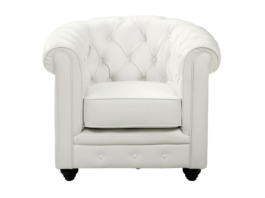 Vente Unique Fauteuil En Simili CHESTERFIELD - Blanc