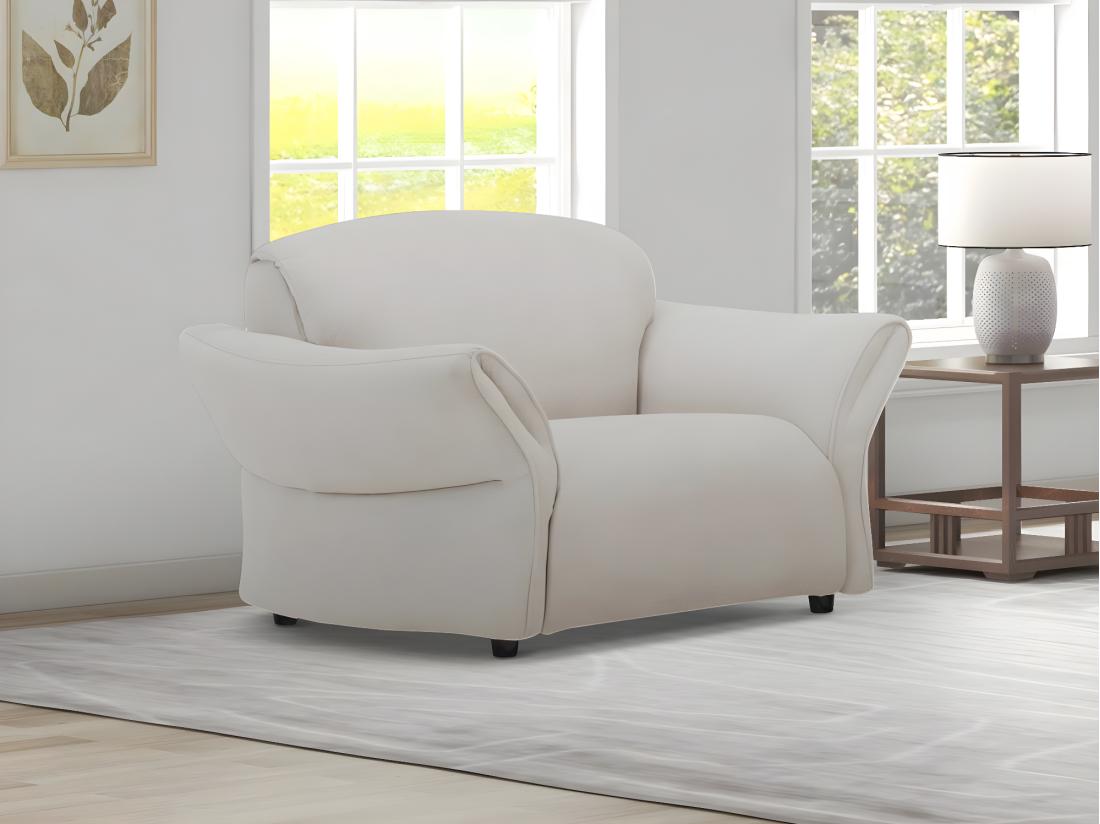 vente unique Fauteuil en tissu beige BODURA