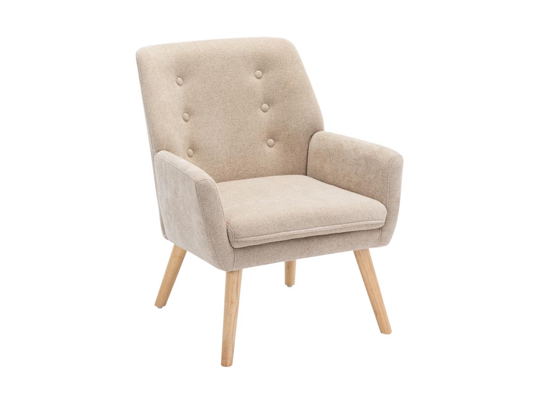 Vente Unique Fauteuil En Tissu Beige SERINO