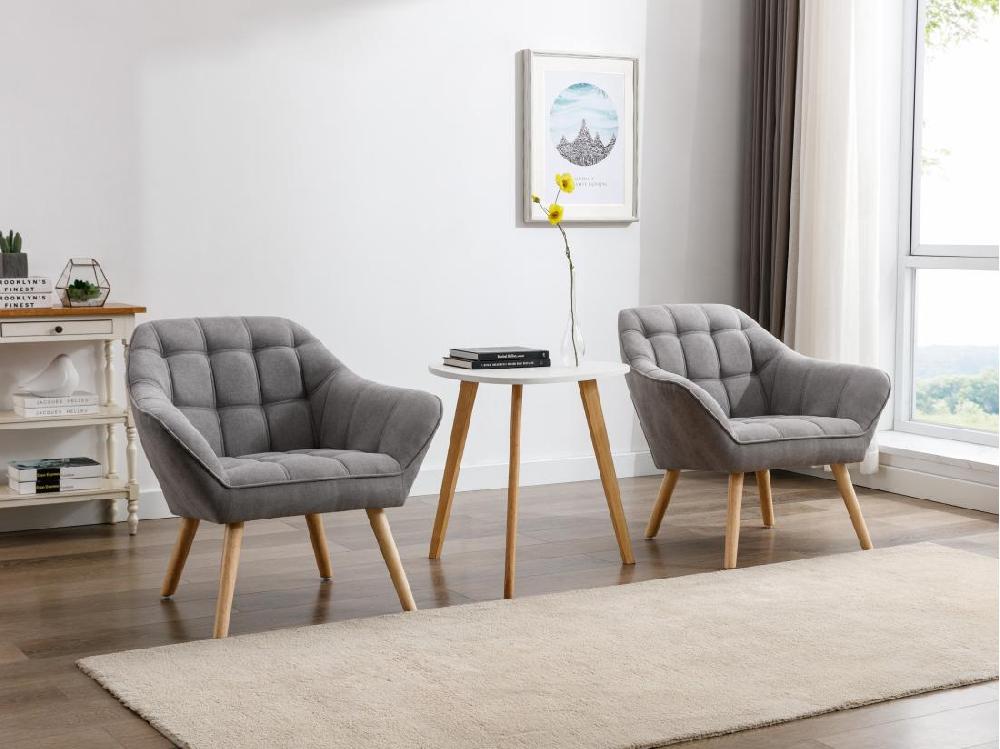 vente unique Fauteuil en tissu gris CASERTA