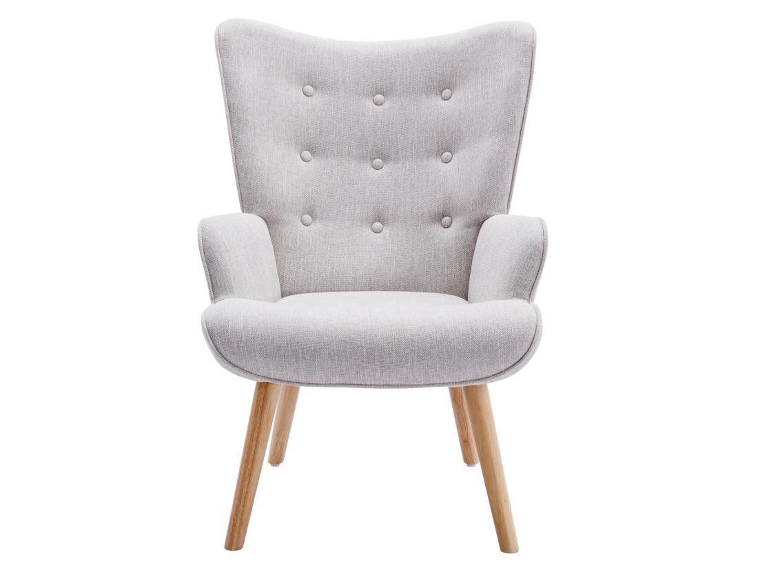 Vente Unique Fauteuil En Tissu Gris Clair VATELY