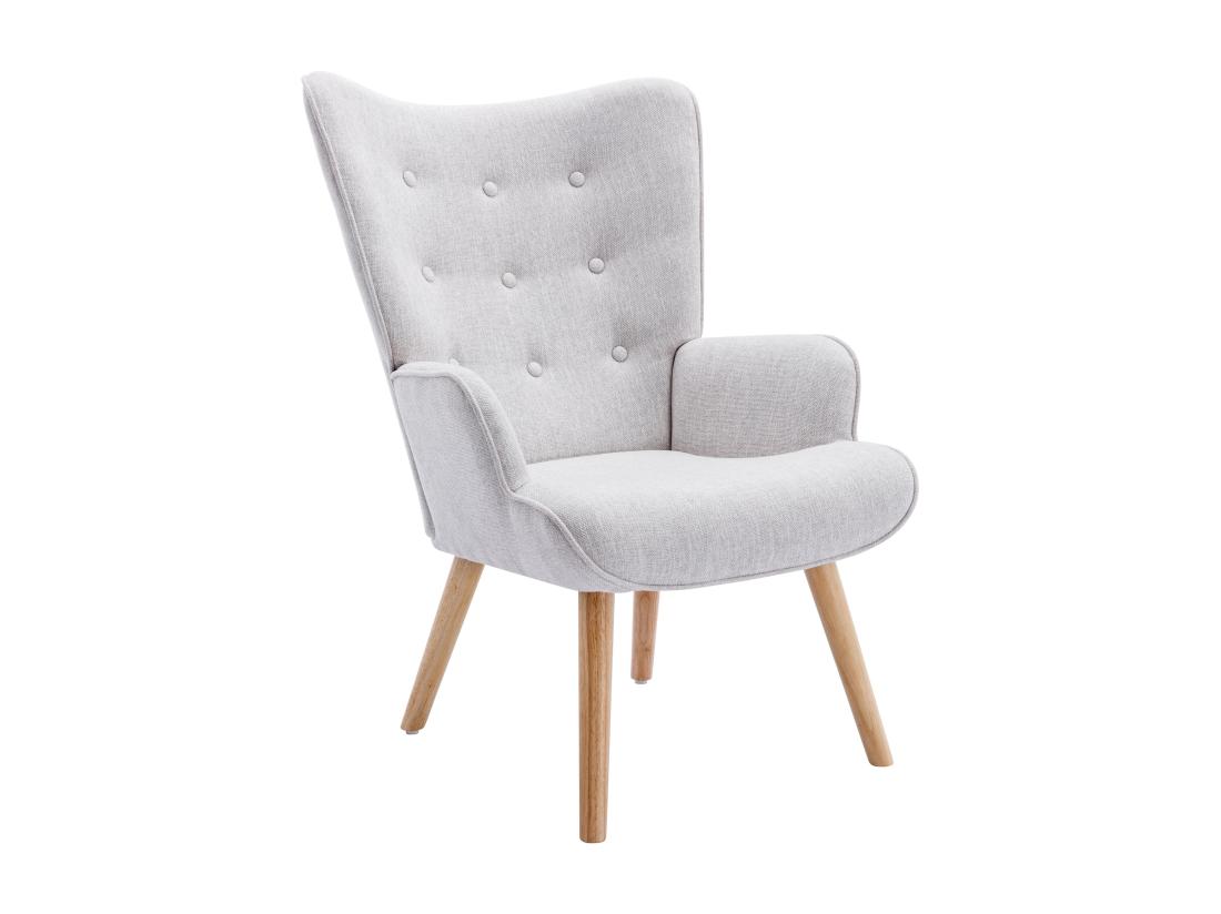 Vente Unique Fauteuil En Tissu Gris Clair VATELY