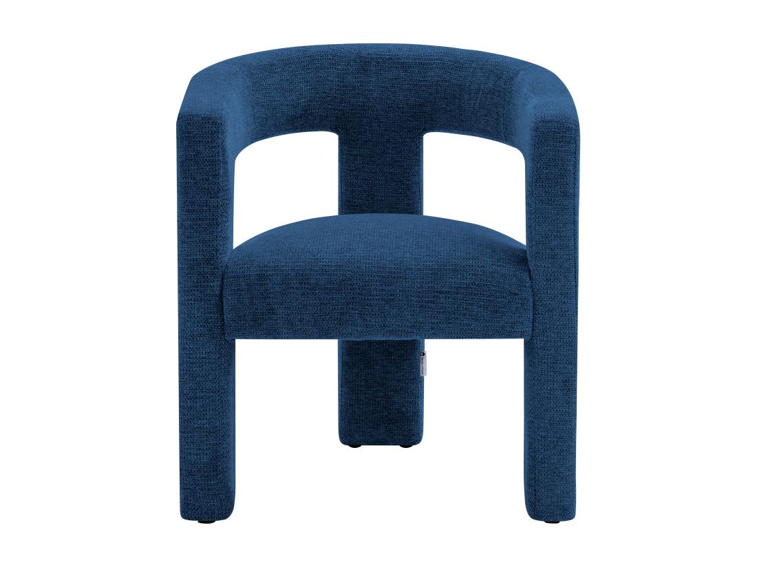 Vente Unique Fauteuil En Tissu Texturé Bleu FAVINA