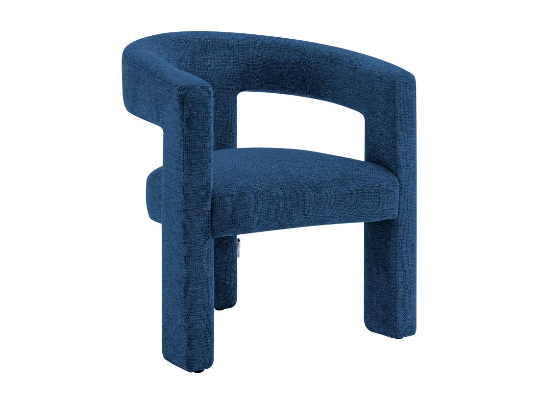 Vente Unique Fauteuil En Tissu Texturé Bleu FAVINA