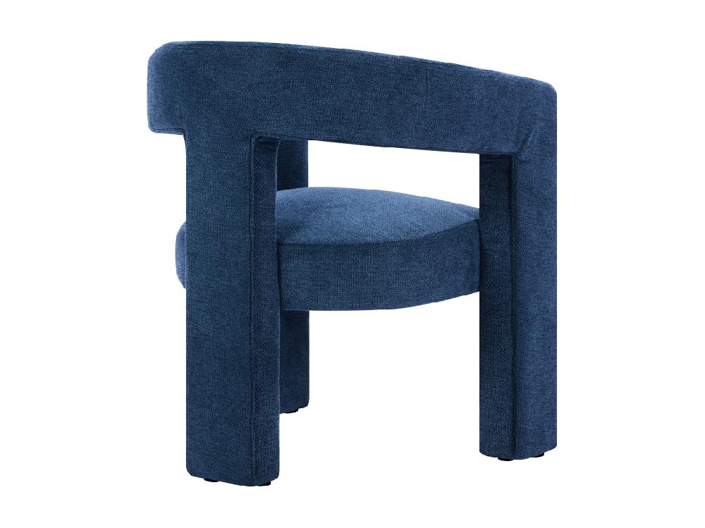 Vente Unique Fauteuil En Tissu Texturé Bleu FAVINA