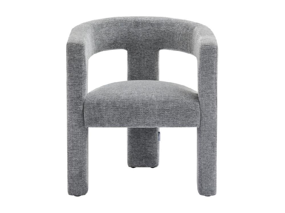 Vente Unique Fauteuil En Tissu Texturé Gris FAVINA