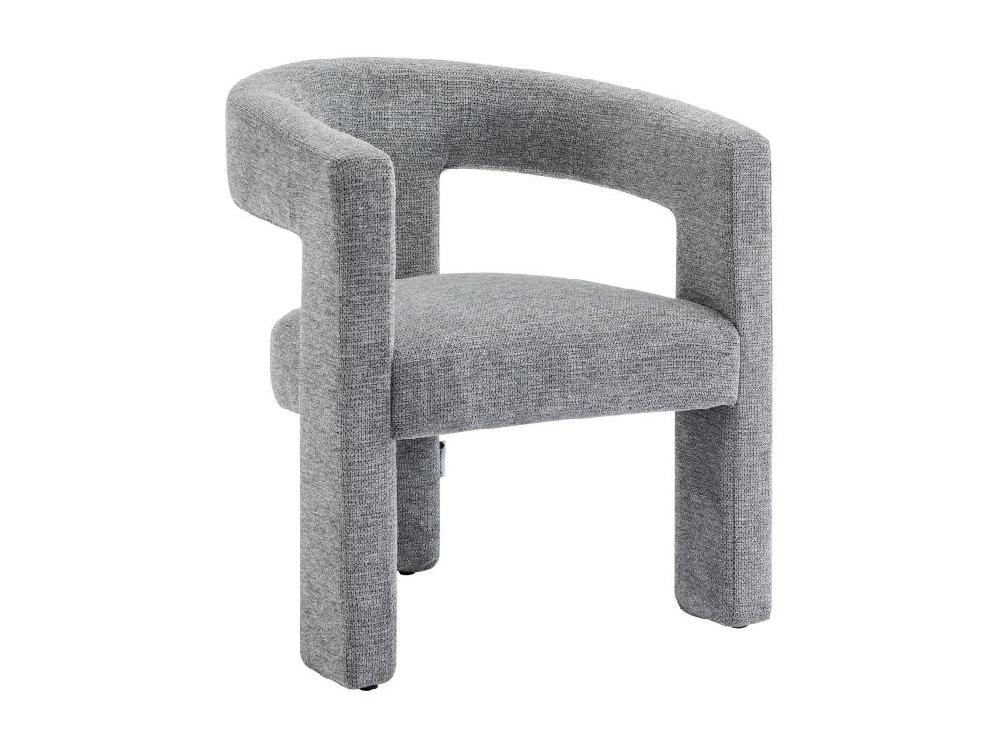 Vente Unique Fauteuil En Tissu Texturé Gris FAVINA