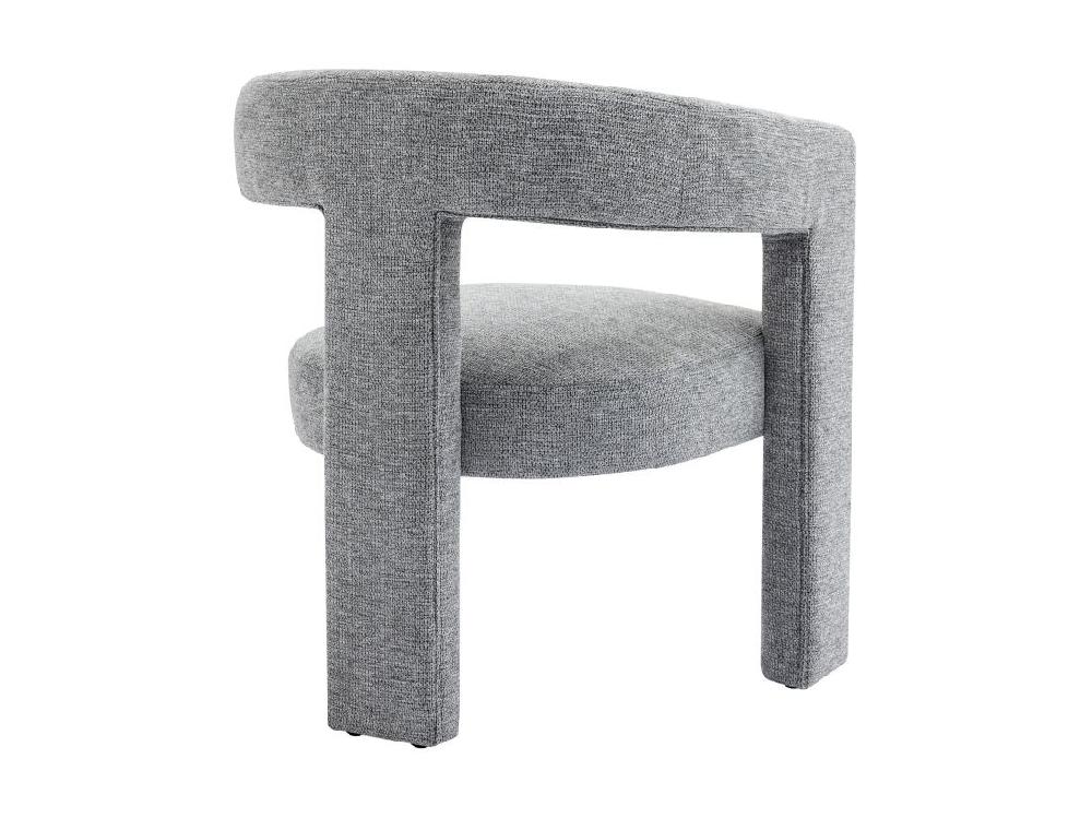 Vente Unique Fauteuil En Tissu Texturé Gris FAVINA