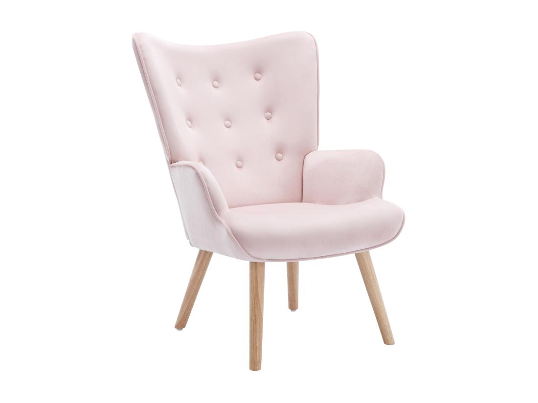 vente unique Fauteuil en velours rose VATELY