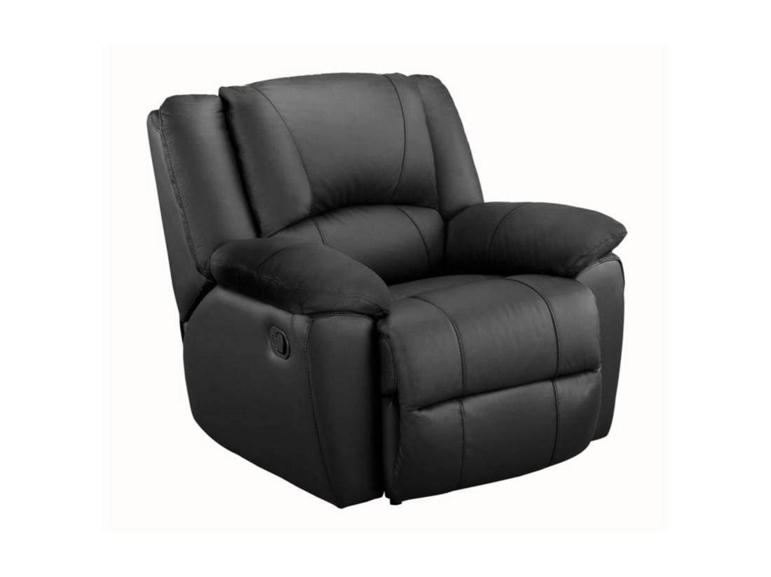 Vente Unique Fauteuil Relax En Cuir AROMA - Noir