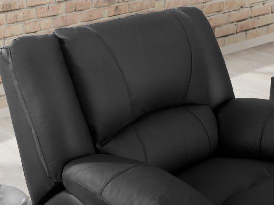 Vente Unique Fauteuil Relax En Cuir AROMA - Noir