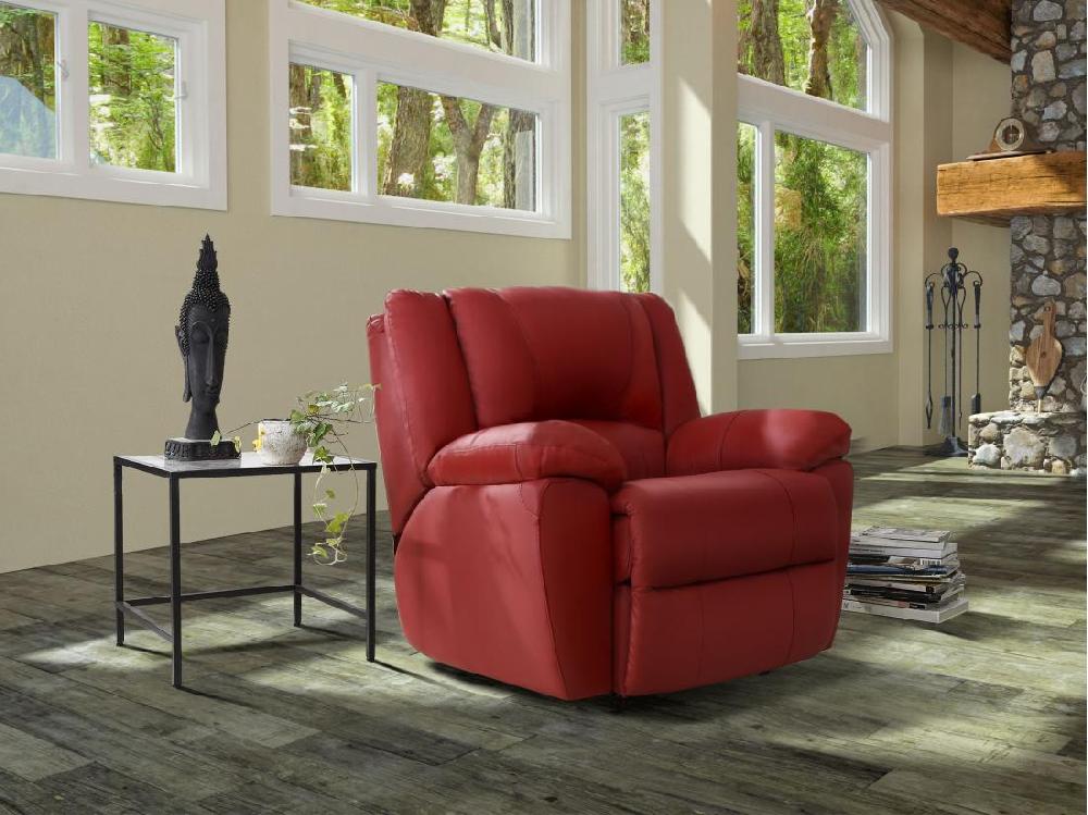 Vente Unique Fauteuil Relax En Cuir AROMA - Rouge