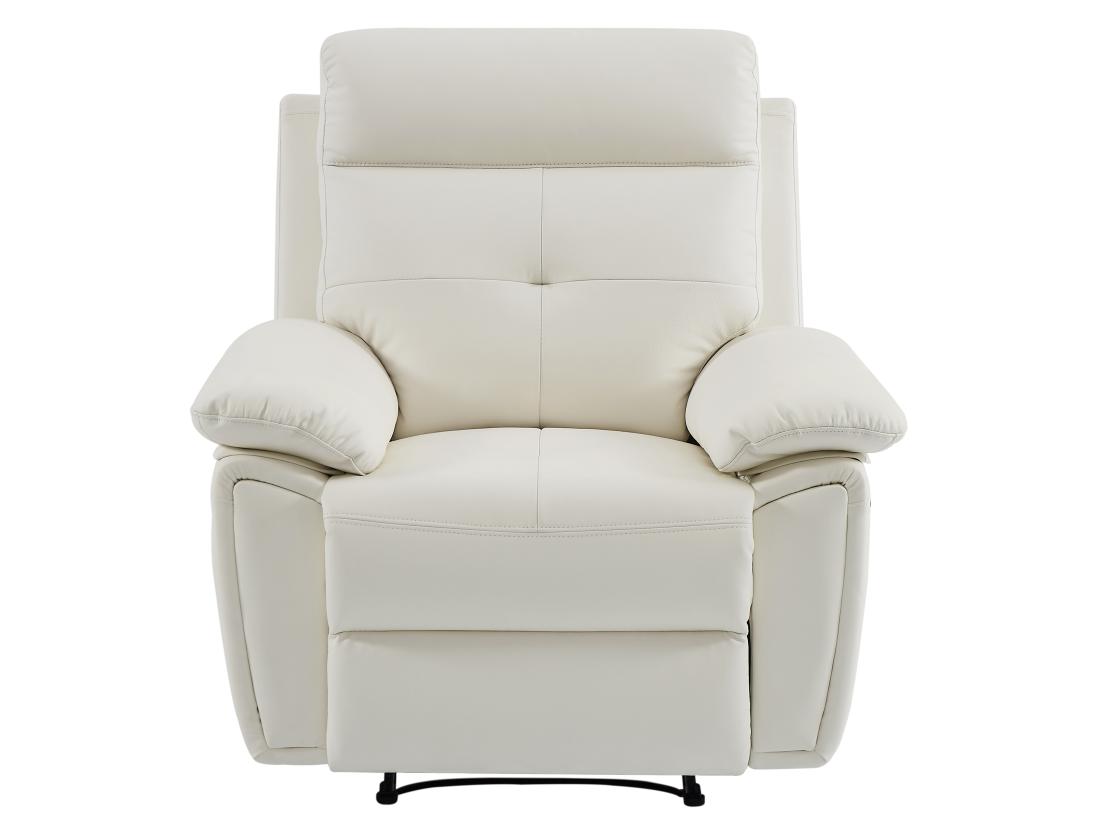 Vente Unique Fauteuil Relax En Cuir Blanc VINETA