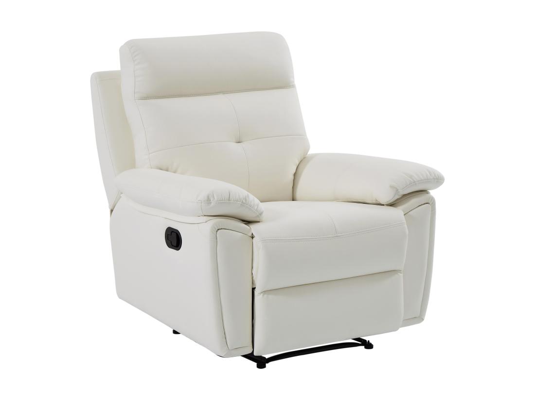 Vente Unique Fauteuil Relax En Cuir Blanc VINETA