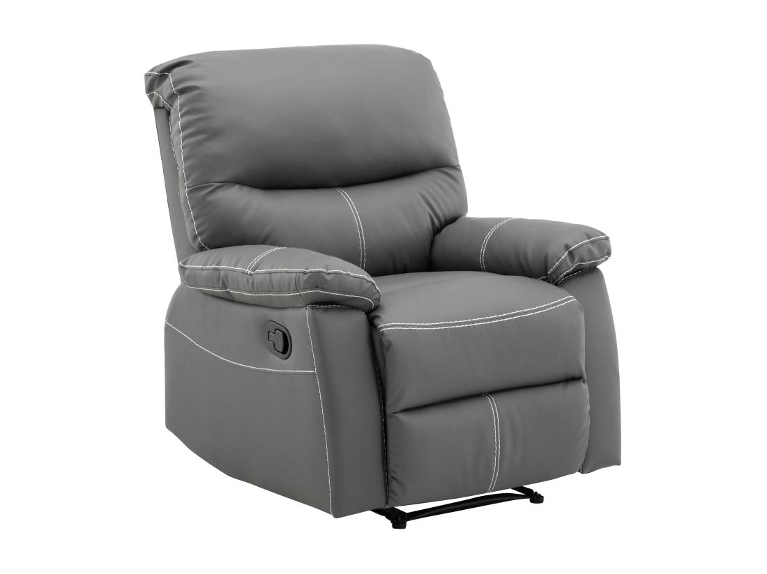 Vente Unique Fauteuil Relax En Simili Gris CANBY