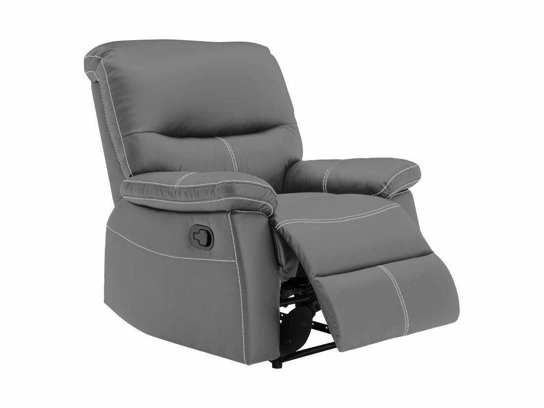 Vente Unique Fauteuil Relax En Simili Gris CANBY