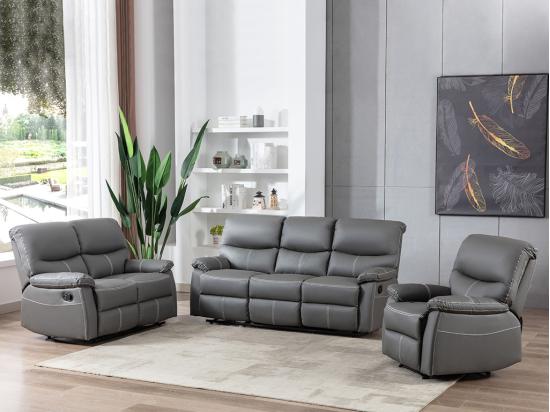 vente unique Fauteuil relax en simili gris CANBY
