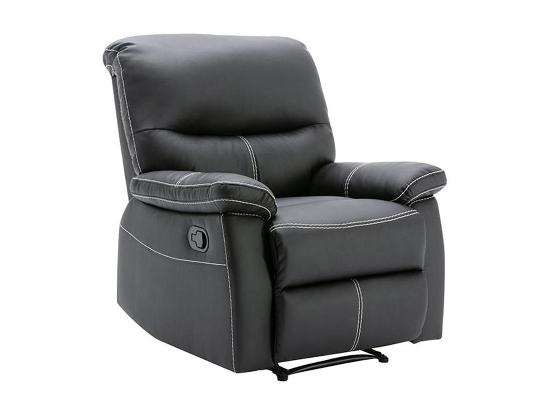 Vente Unique Fauteuil Relax En Simili Noir CANBY