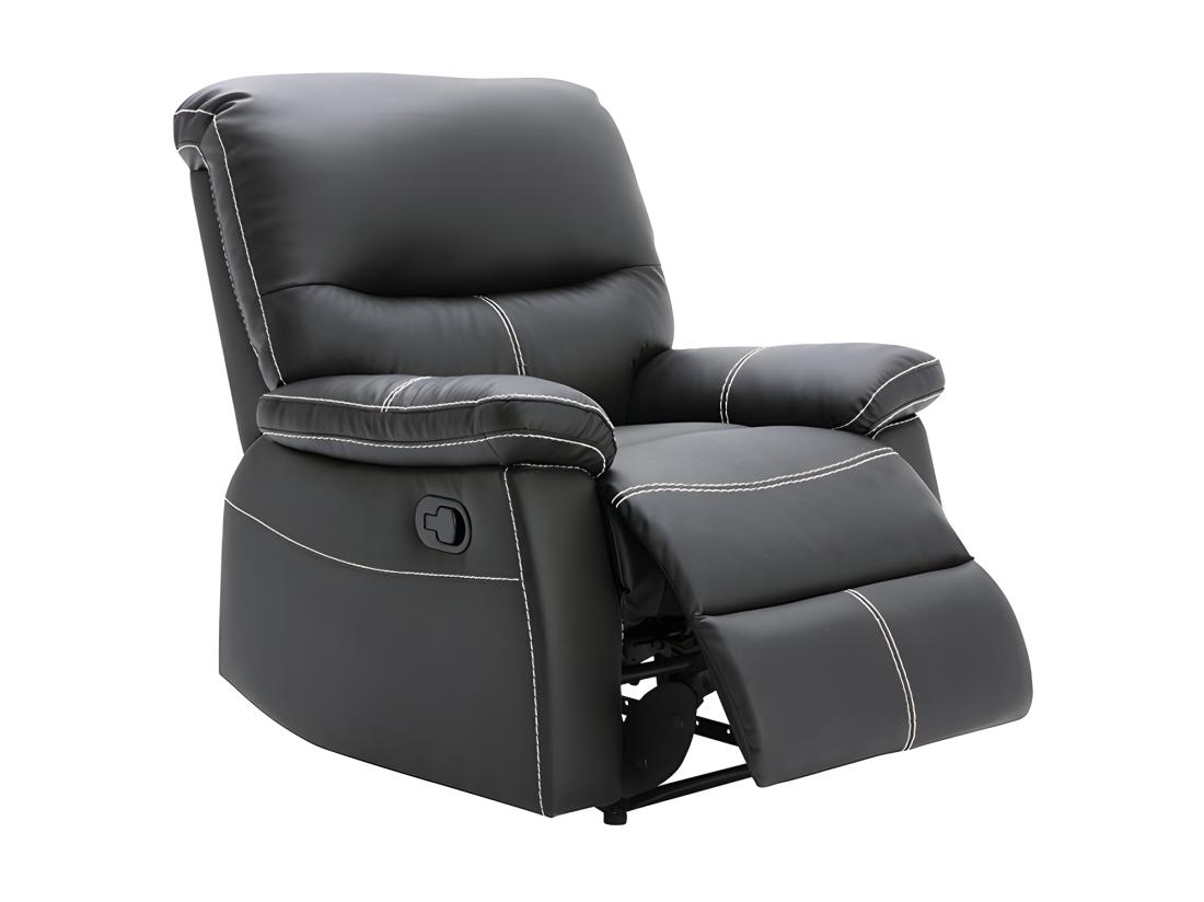 Vente Unique Fauteuil Relax En Simili Noir CANBY